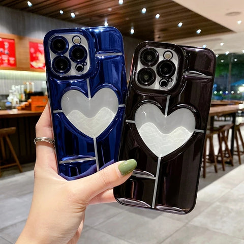 Iphone case with transparent heart for apple logo