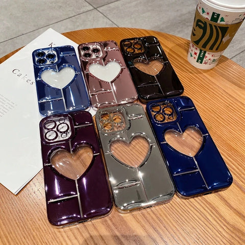 Iphone case with transparent heart for apple logo