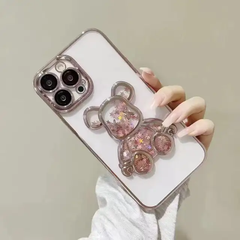 teddy glitter case for iphone