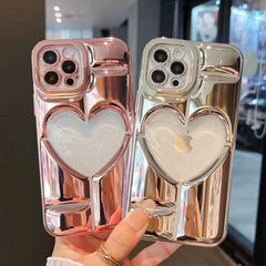 Iphone case with transparent heart for apple logo