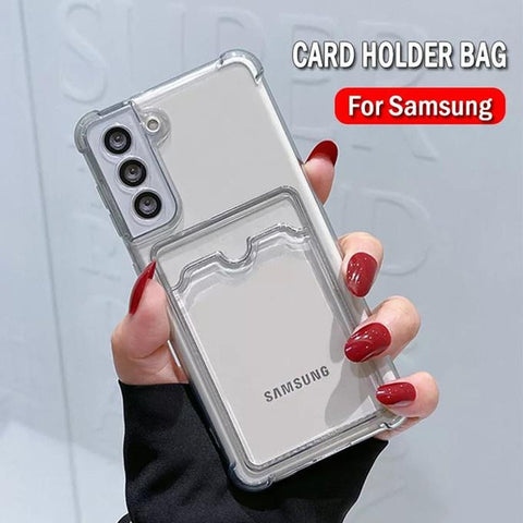 Transperent cover with card holder for samsung