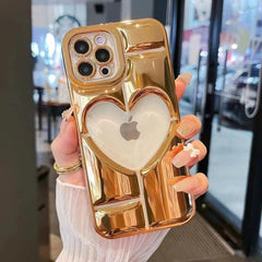 Iphone case with transparent heart for apple logo