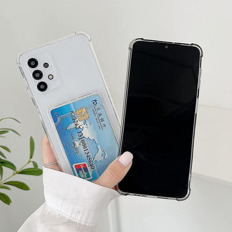 samsung a53  5g transperent case with Card or photo holder. جراب شفاف بزوايا مضادة للصدمات مع حامل كروت , صور او  بطاقات لسامسونج samsung a53  5g .