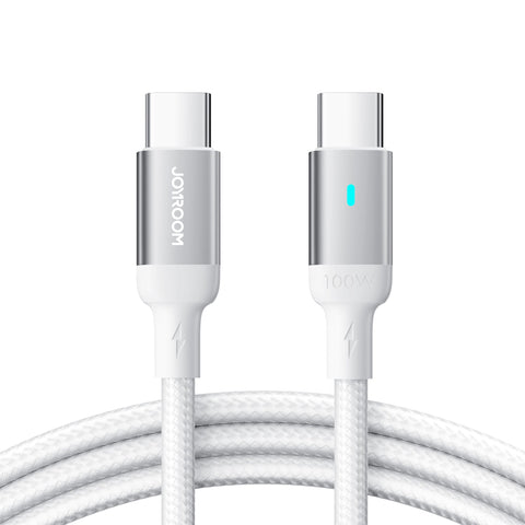 JR - S-CC100A10 Extraordinary Series 100W Type-C to Type-C Fast Charging Data Cable 1.2m- White