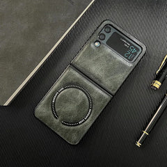 Leather magsafe case for samsung flip