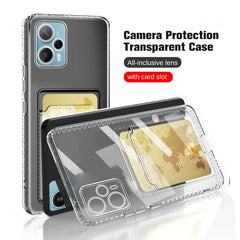 Xiaomi poco f5 - transperent case with Card or photo holder. جراب شفاف بزوايا مضادة للصدمات مع حامل كروت , صور او  بطاقات لهاتف شاومي بوكو  f5