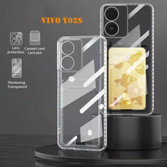 vivo y02 \ y02s - case with Card or photo holder. جراب شفاف بزوايا مضادة للصدمات مع حامل كروت , صور او  بطاقات فيفو y02s \ y02