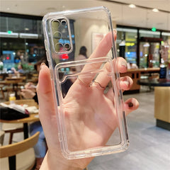 جراب شفاف بزوايا مضادة للصدمات مع حامل كروت , صور او  بطاقات لسامسونج a13  . Clear Card Case Slim Fit thin Wallet Case with Card Holder for samsung a13 4g