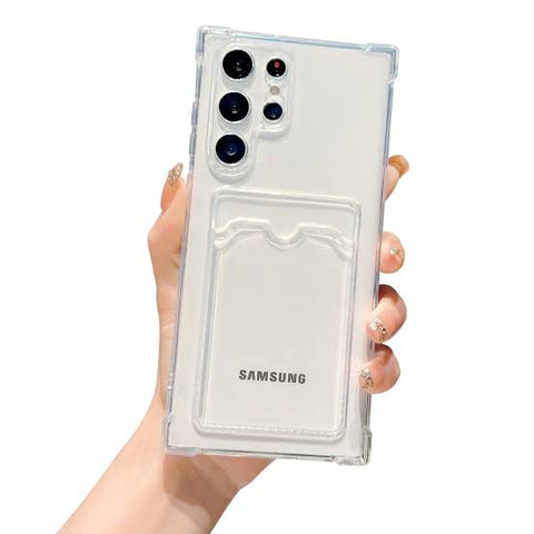 Transperent cover with card holder for samsung