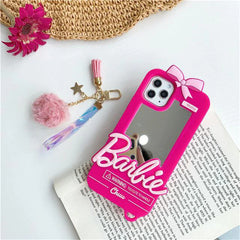 Barbie cover for iphone  with Make-up Mirror for Girls