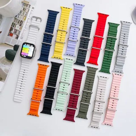 استراب ساعه من السليكون مضلع متوافق مع ساعات ابل 42\44\45 strap slicone for apple watch size 42\44\45