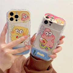 spongebob and patrick case with mirror for iphone